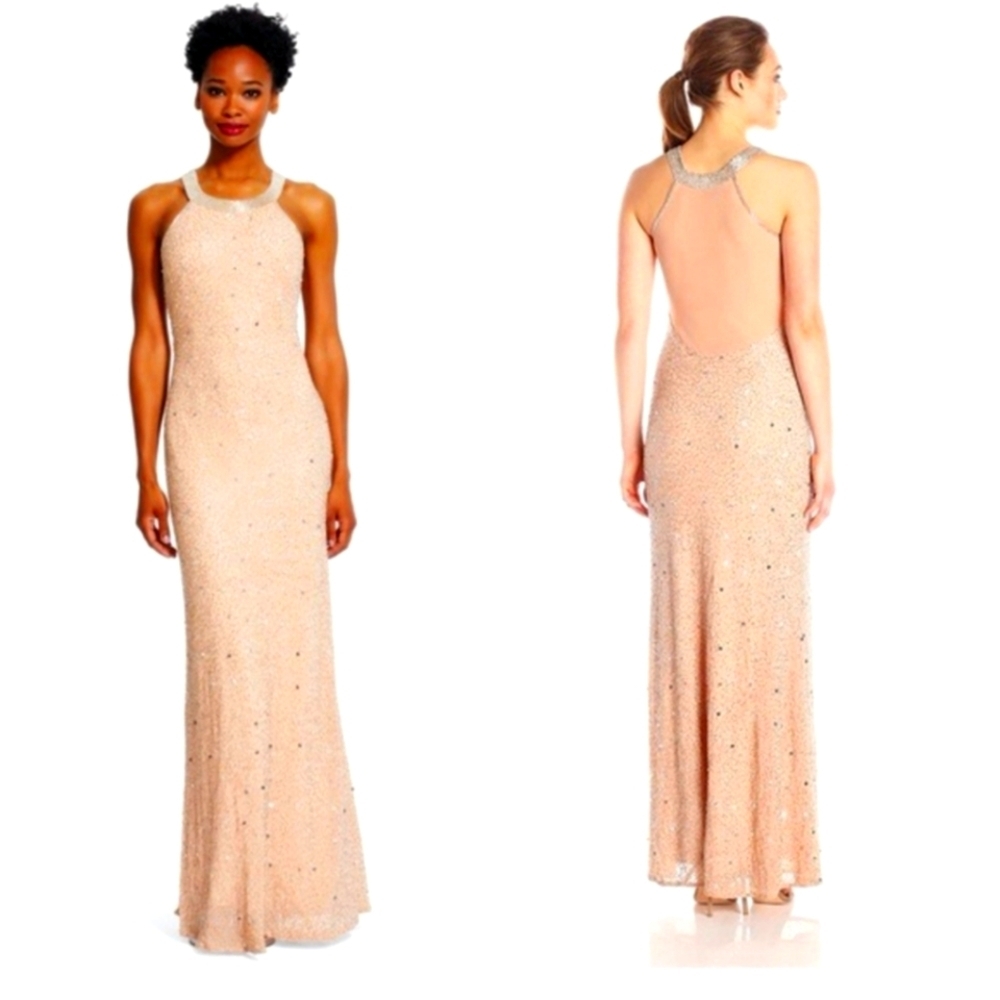 Elegant Peach Evening Gown